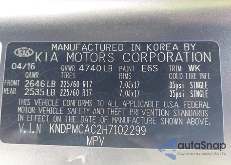 2017 Kia Sportage Lx from USA, damaged, VIN KNDPMCAC2H7102299